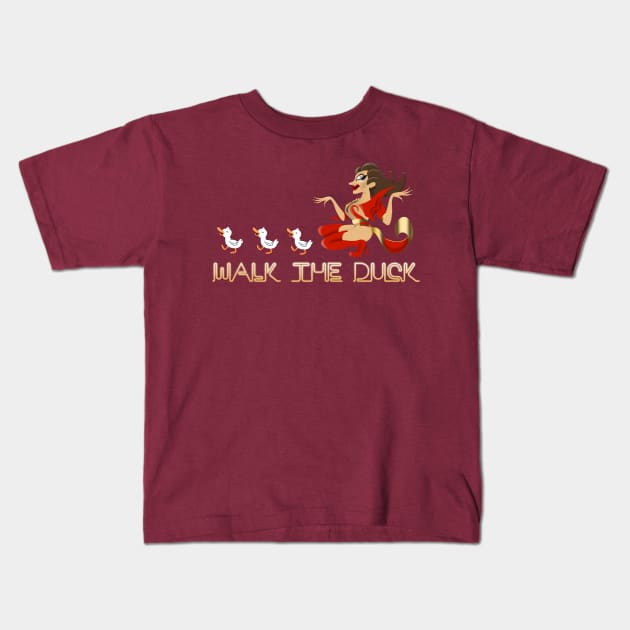 Walk the Duck Kids T-Shirt by Drawn By Bryan